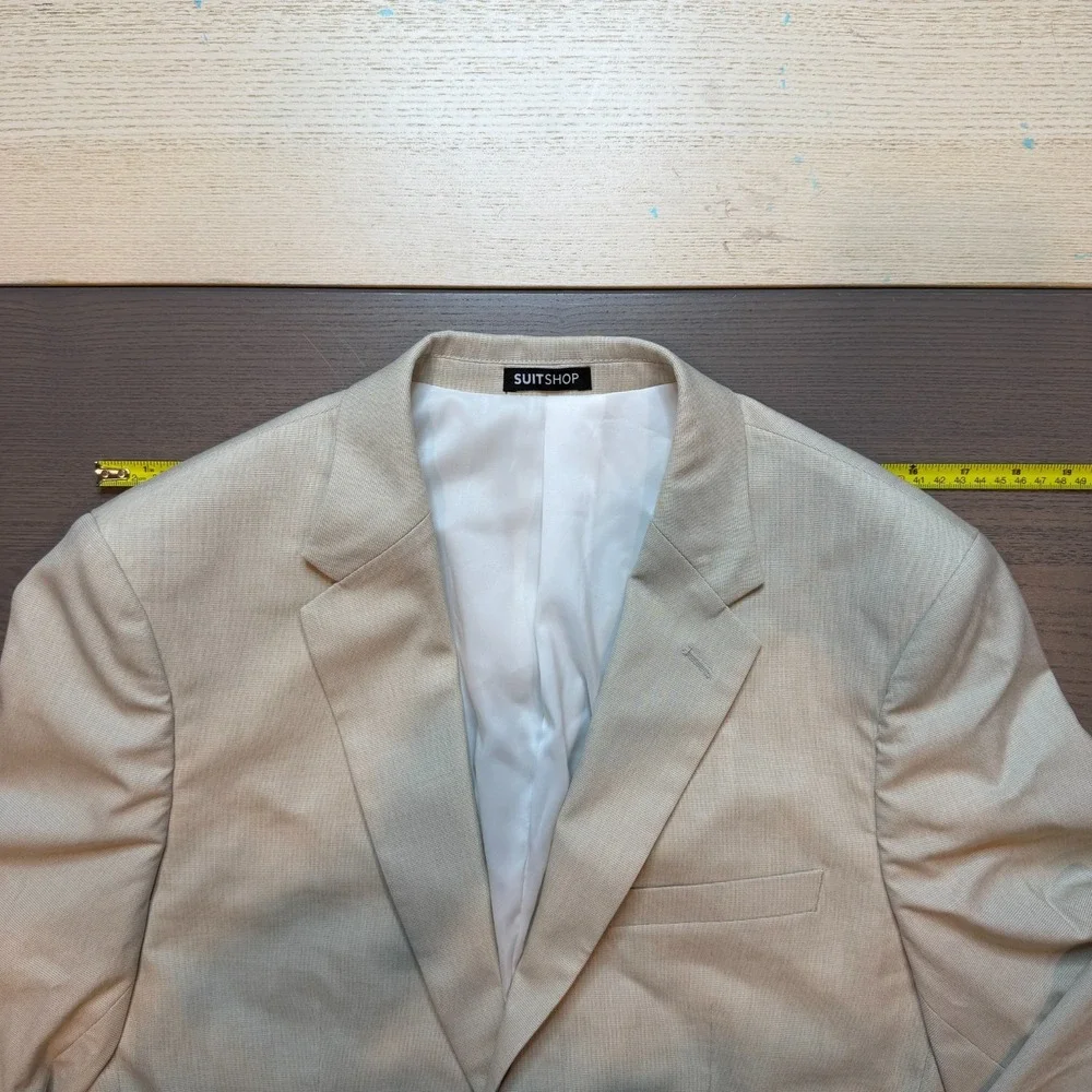 SuitShop Suit Mens 38R‎ Slim Fit Jacket Stretch Tan NWT